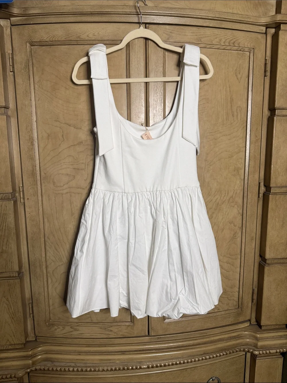 🇺🇸 FLASH SALE! Camila Coelho white mini Mix Media Bubble hem  skirt Dress
